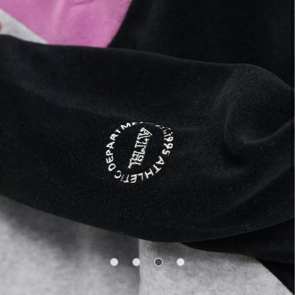 Topshop Color Block Fleece In Multi Cropped Quart… - image 5